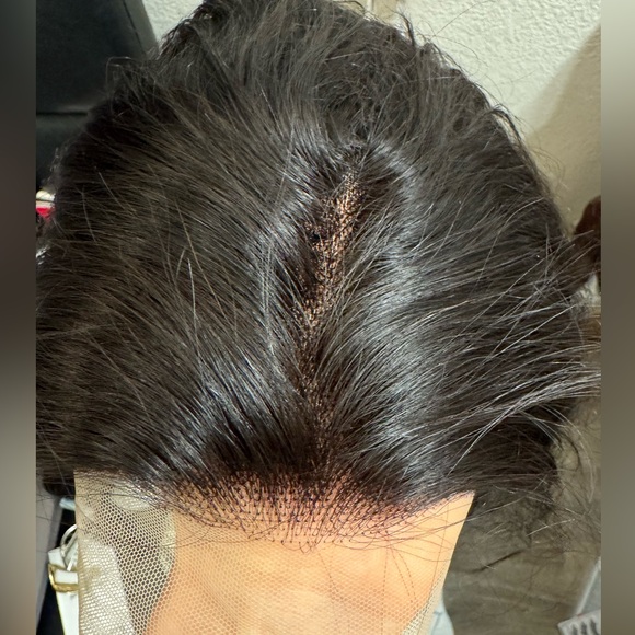 Human Hair Wig Dark Brown/Pink - Picture 6 of 14